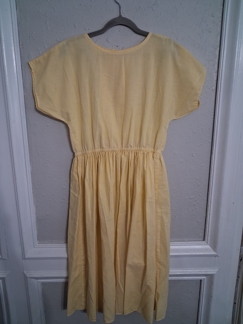 Vintage 1970s 70s midi Prago yellow day dress cotton mcm union usa